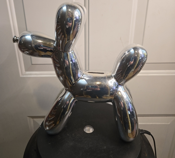 Other - Jeff Koons Style Silver Balloon Dog Sculpture Ceramic Piggy Bank